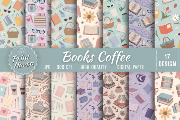 Books Coffee Seamless Pattern: A Cozy Digital Design for Modern Creativity
