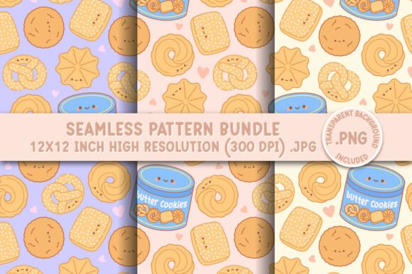 Cute Butter Cookies Seamless Pattern: A Versatile Design Tool for Creative Projects