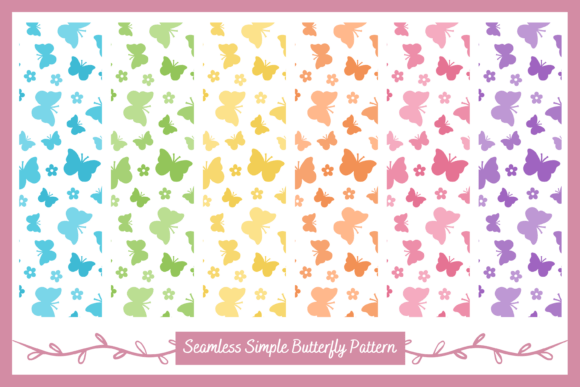 Cute Butterfly Pattern in Rainbow Colors