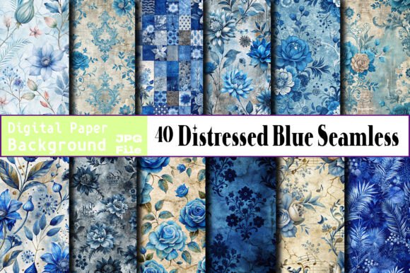 Distressed Blue Seamless Digital Paper: A Versatile Tool for Creative and Professional Use