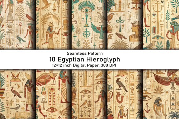 Egyptian Hieroglyph Digital Paper – A Unique Design Element for Creative Projects