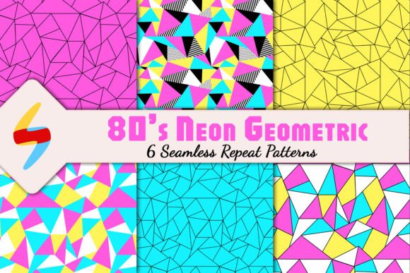 Eighties Neon Geometric Pattern Pack: A Bold Design Resource