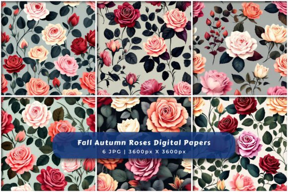Fall Autumn Roses Digital Papers: A Cozy Seasonal Addition for Creative Projects