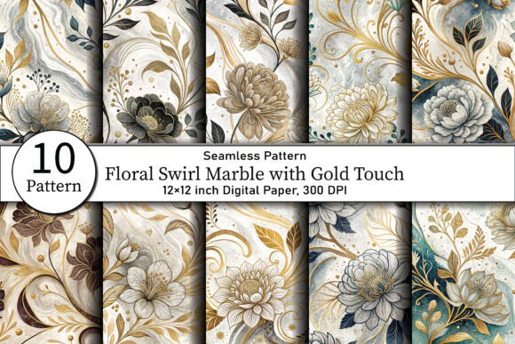 Floral Swirl Marble with Gold Touch: A Timeless Design Element for Modern Creativity