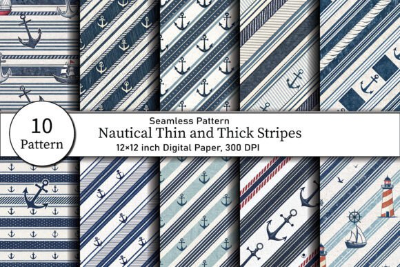 Nautical Thin and Thick Stripes: A Creative Pattern Collection