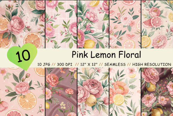 Pink Lemon Floral Seamless Pattern: A Versatile Design Element for Creative Projects