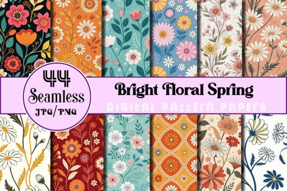 Seamless Bright Floral Spring Papers: A Versatile Digital Resource for Creative Projects