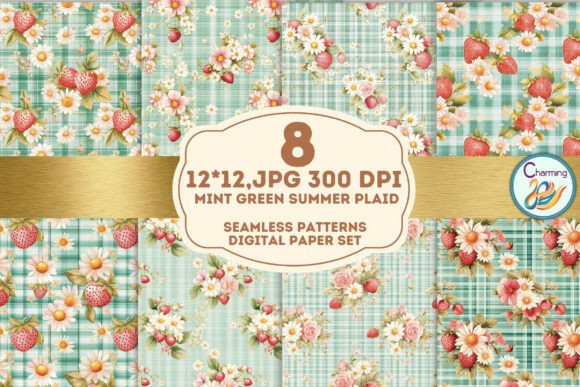 Seamless Paper Mint Green Summer Plaid: A Versatile Design for Creative Projects