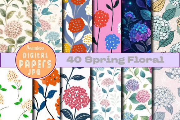 Seamless Spring Floral Digital Pattern