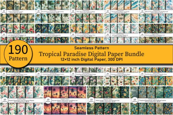 Tropical Paradise Digital Paper Bundle: A Versatile Resource for Creative Professionals