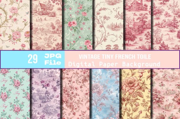 Vintage Tiny French Toile Digital Papers: A Versatile Tool for Creative and Professional Workflows