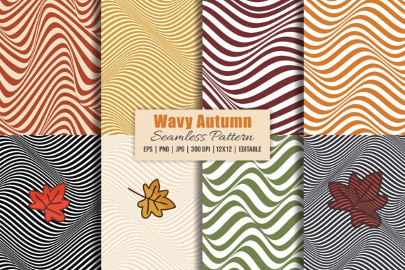 Wavy Autumn Seamless Pattern Bundle: A Versatile Design Resource for Fall Projects