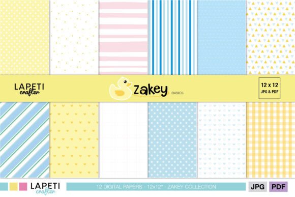 Yellow Blue Soft Baby Digital Papers: A Versatile Kit for Creative Projects